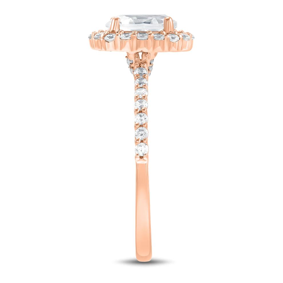Lab Grown Diamond Oval Halo Engagement Ring in 14K Rose Gold (1 3/4 ct. tw.) – Image 3 of 3