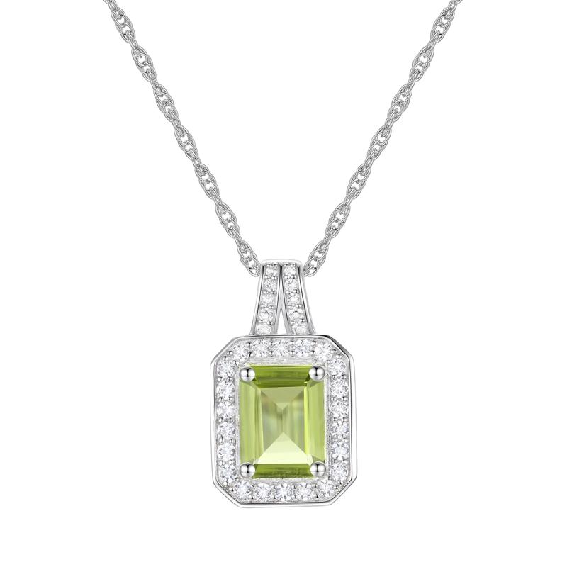 Peridot &amp; Lab-Created White Sapphire Ring, Earring &amp; Pendant Set in Sterling Silver – Image 3 of 8