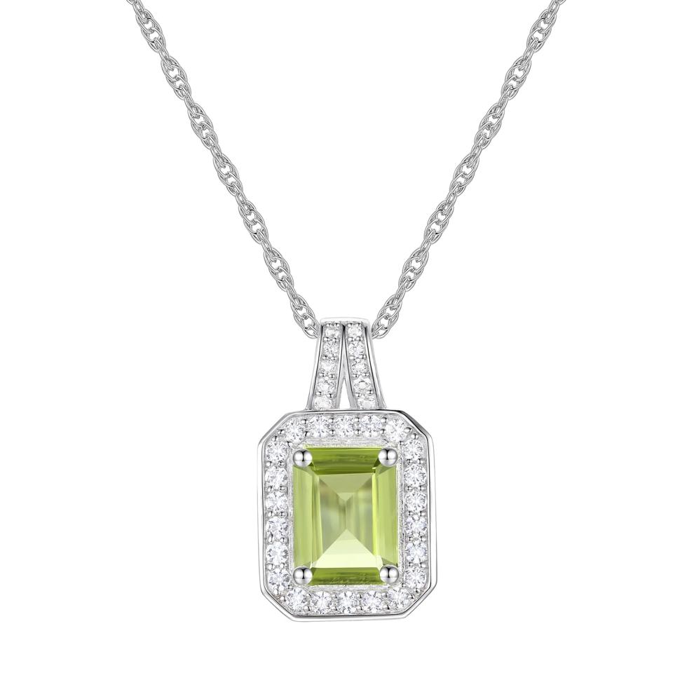 Peridot &amp; Lab-Created White Sapphire Ring, Earring &amp; Pendant Set in Sterling Silver – Image 3 of 8