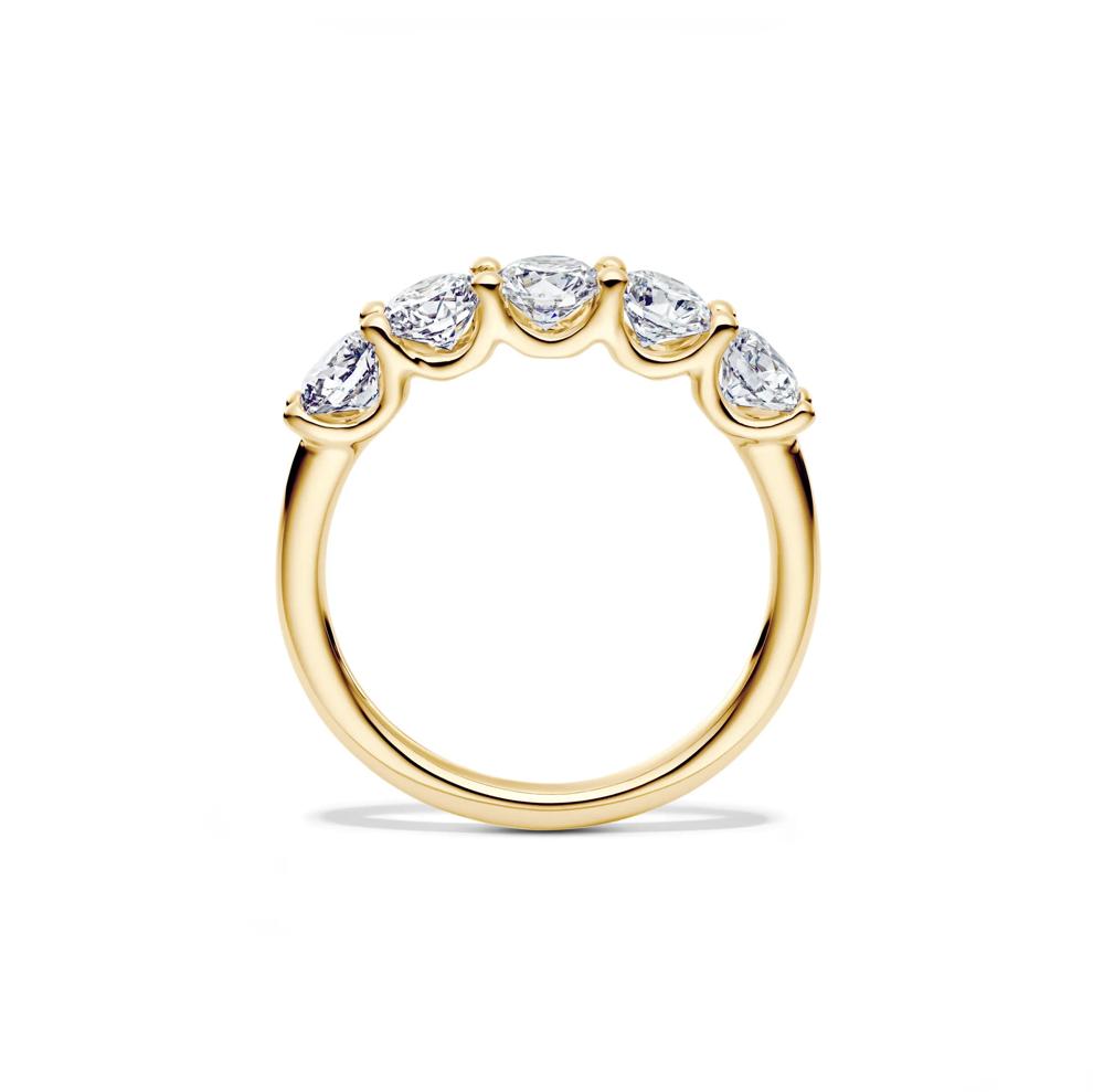 Lab Grown Diamond Five-Stone Round Anniversary Band in 14K Yellow Gold (1 1/2 ct. tw.) – Image 2 of 4
