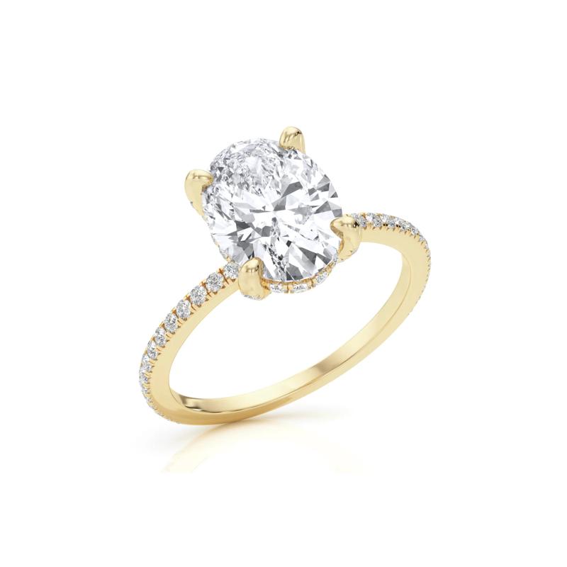 Oval Center Diamond Engagement Ring in 18K Yellow Gold (2 3/8 ct. tw.) – Image 5 of 5
