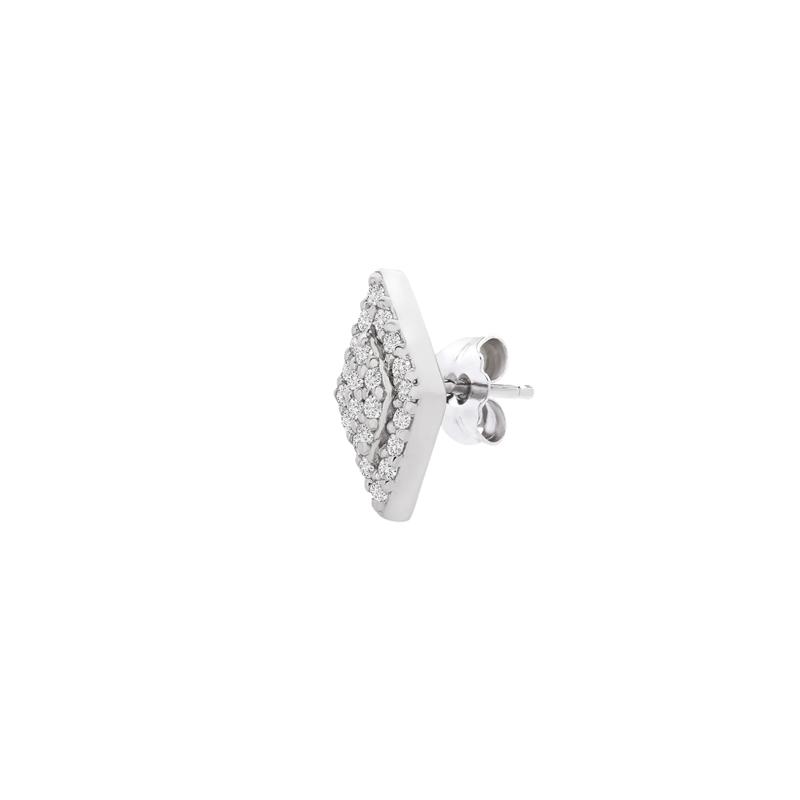 Diamond Single Stud Earring in 10K White Gold – Image 2 of 2