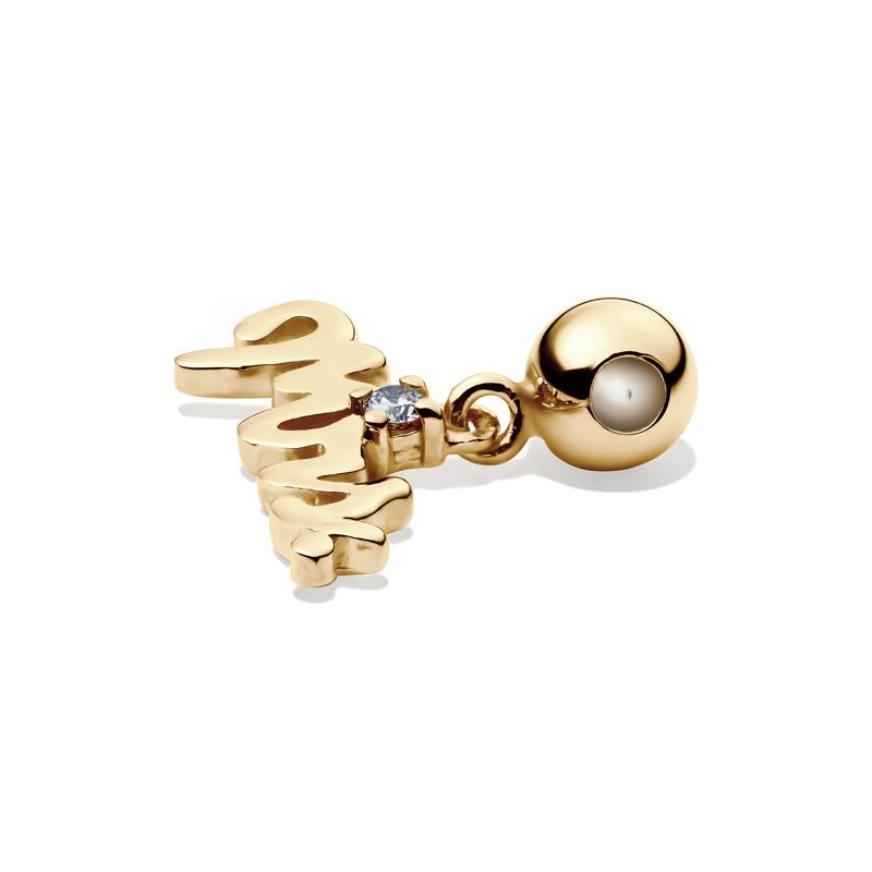 Diamond Accent Mrs Bead Charm in Vermeil – Image 2 of 3