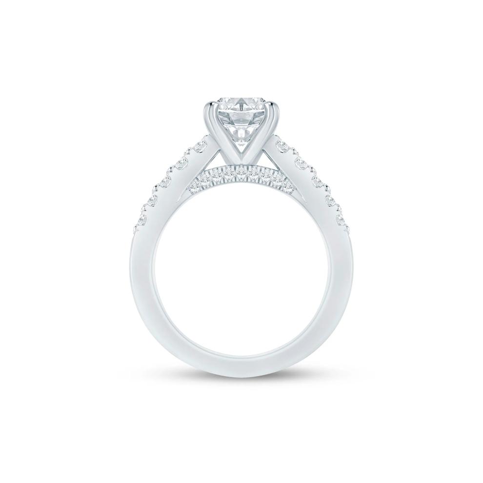 Lab Grown Diamond Double-Row Semi-Mount Ring in 14K White Gold (1 ct. tw.) – Image 3 of 6