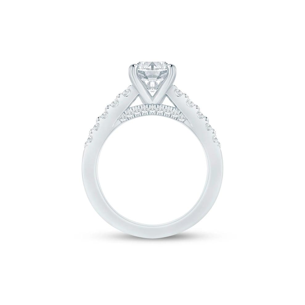 Lab Grown Diamond Double-Row Semi-Mount Ring in 14K White Gold (1 ct. tw.) – Image 3 of 6