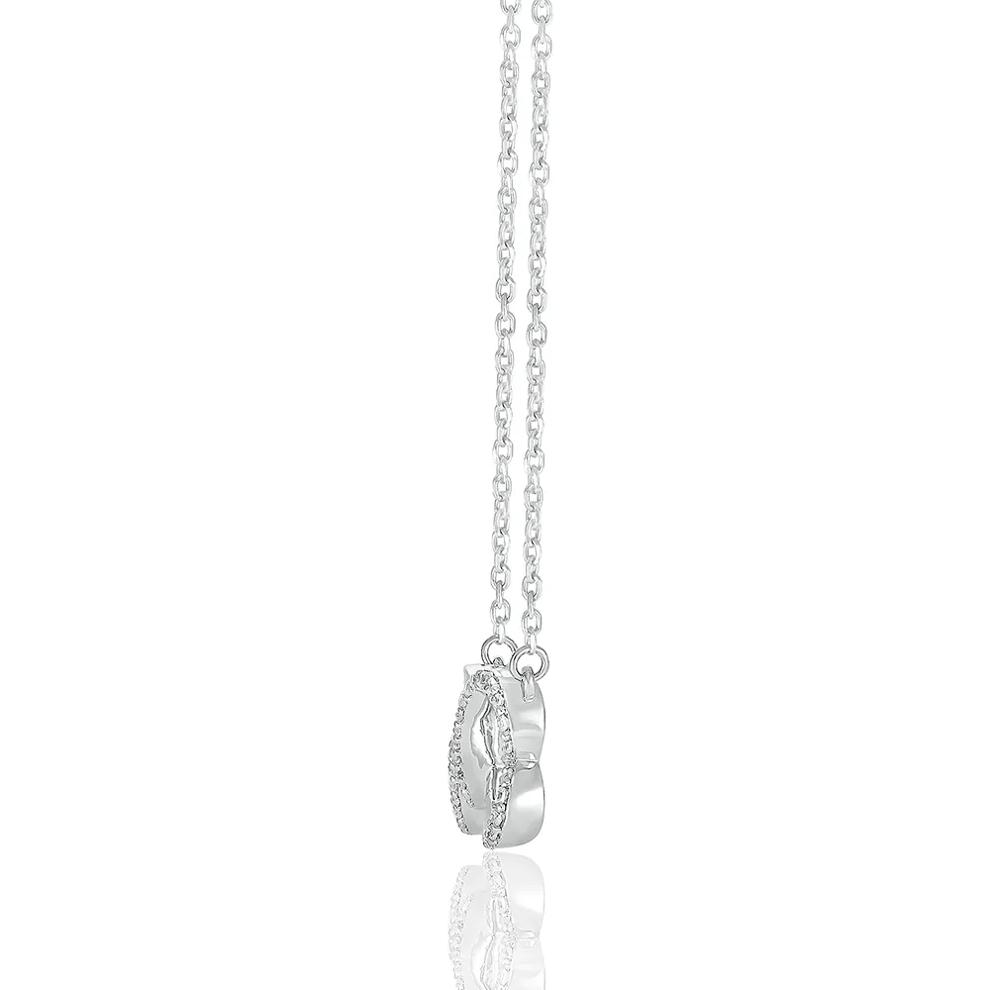Diamond Infinity Heart Necklace in Sterling Silver (1/7 ct. tw.) – Image 2 of 3