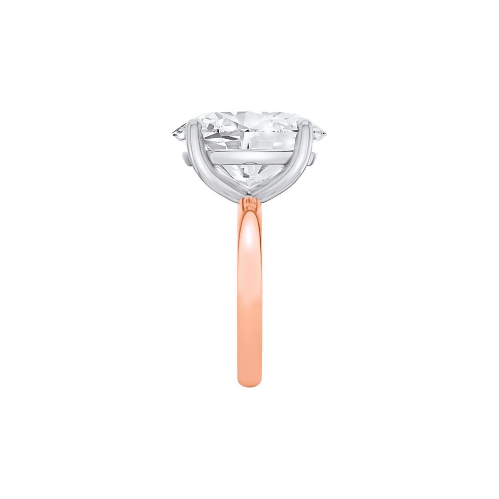 Lab Grown Diamond Oval Solitaire Ring in 14K Rose &amp; White Gold (10 ct.) – Image 3 of 4
