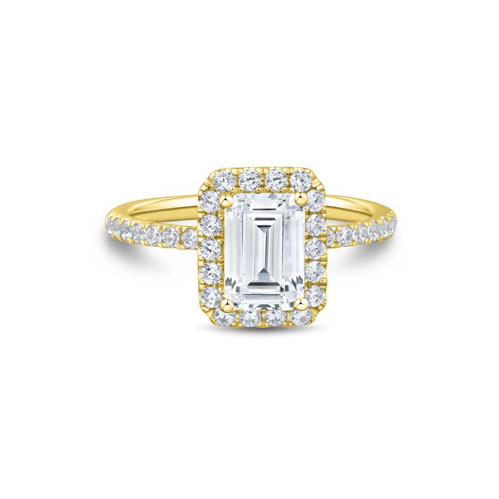 Lab Grown Diamond Emerald-Cut Engagement Ring in 14K Yellow Gold (2 ct. tw.) – Image 1 of 3