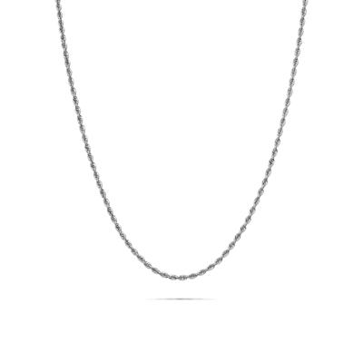 Glitter Rope Chain Necklace in 14K White Gold, 1.9mm, 20”