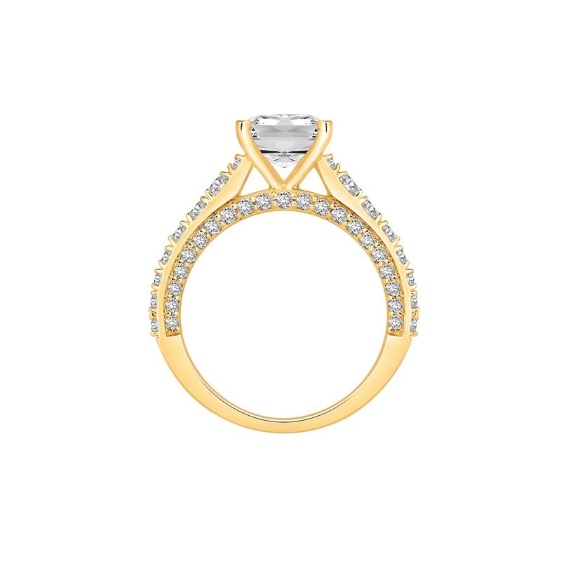 Lab Grown Diamond Elongated Cushion Engagement Ring in 14K Yellow Gold &#40;4 ct. tw.&#41; – Image 2 of 4