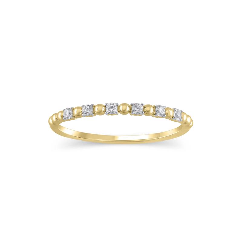 Lab Grown Diamond Round Stacking Ring in 10K Yellow Gold &#40;1/10 ct. tw.&#41; – Image 1 of 3