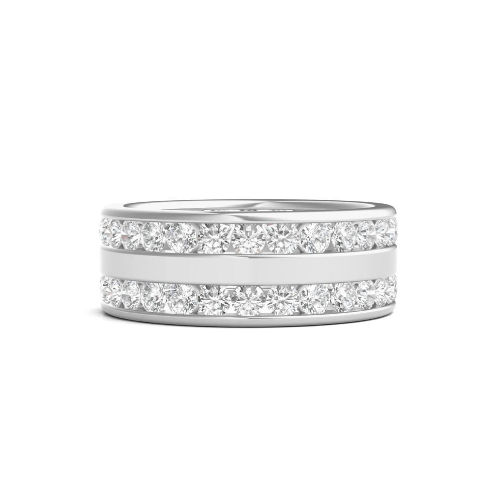 Round Lab Grown Diamond Double-Row Eternity Band in Platinum (3 5/8ct. tw.) – Image 1 of 3