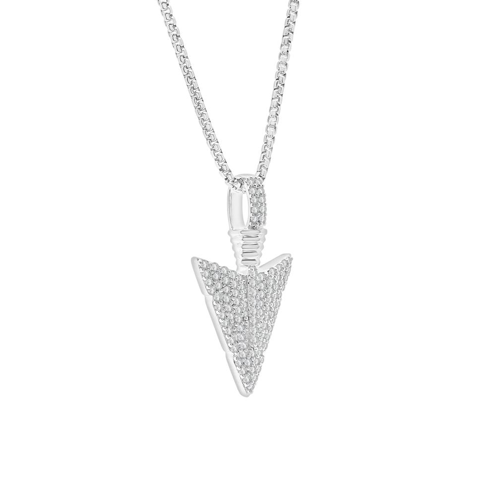 Men's Diamond Arrowhead Pendant in Sterling Silver (1/2 ct. tw.) – Image 2 of 3