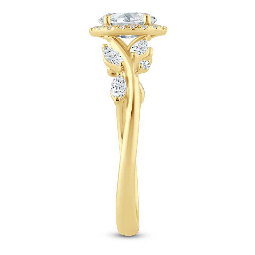 Diamond Oval Center Halo Engagement Ring in 14K Yellow Gold (3/4 ct. tw.) – Image 3 of 3