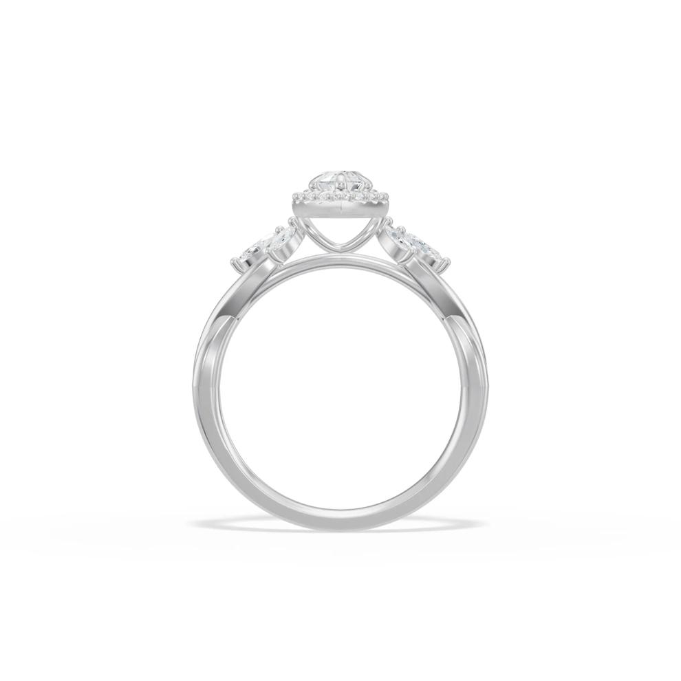 Diamond Marquise Halo Engagement Ring in 14K White Gold (7/8 ct. tw.) – Image 2 of 4