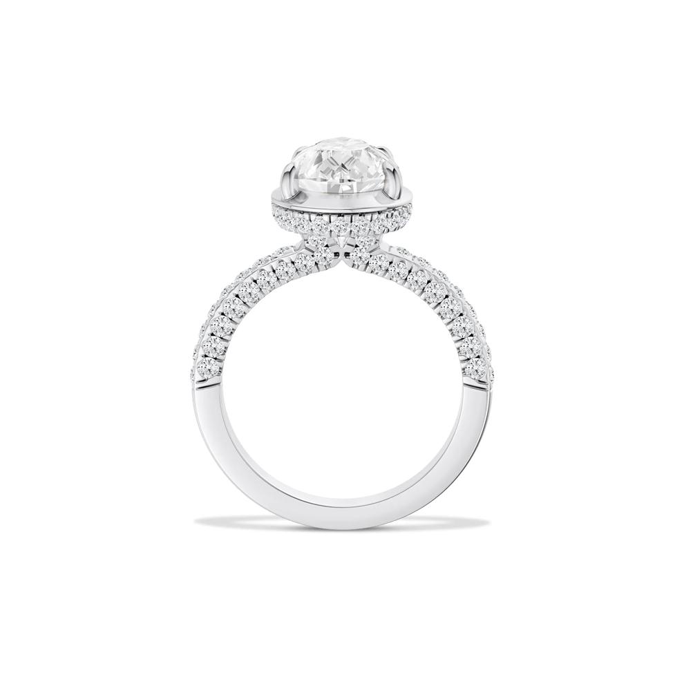 Ezra Lab Grown Diamond Pear-Shaped Center Engagement Ring in Platinum (3 3/4 ct. tw.) – Image 2 of 4