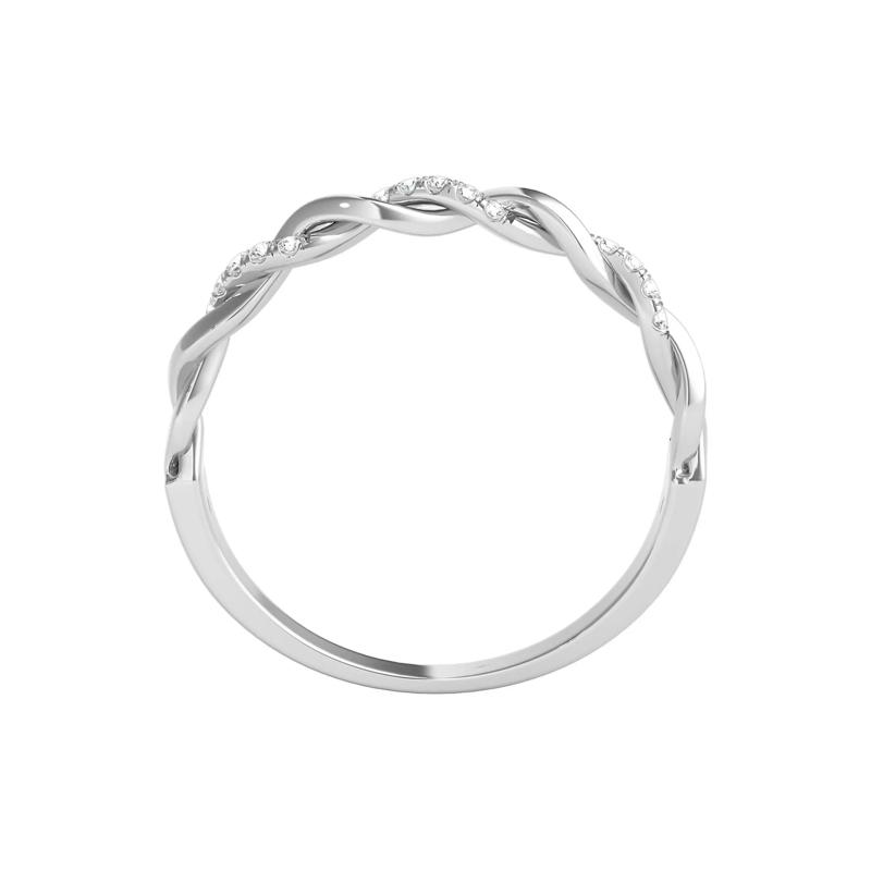 1/10 ct. tw. Diamond Twist Band in 14K White Gold – Image 2 of 4
