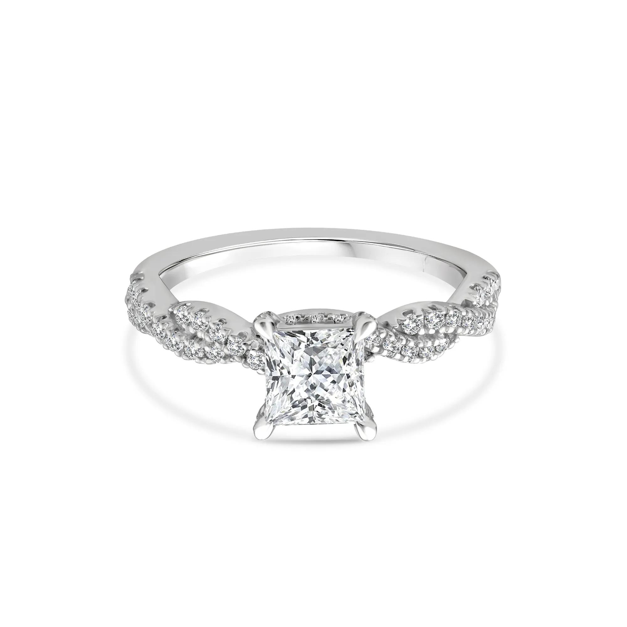 Lab Grown Diamond Princess-Cut Engagement Ring