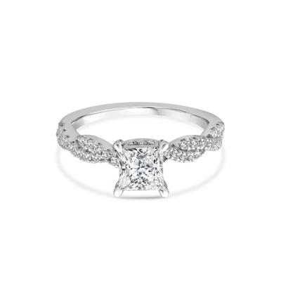 Lab Grown Diamond Princess-Cut Engagement Ring in 10K Gold
