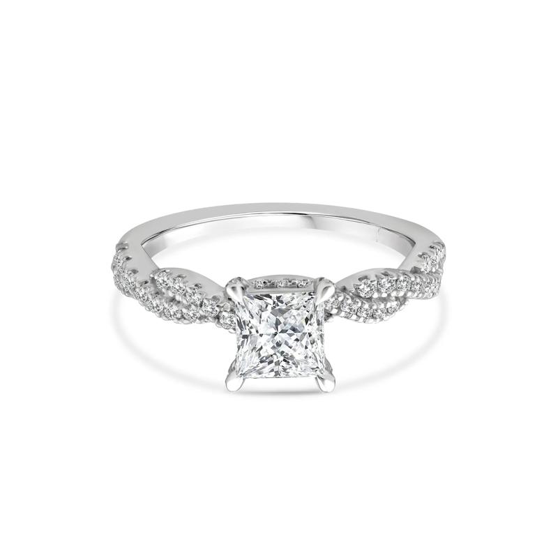 Lab Grown Diamond Princess-Cut Engagement Ring in 10K White Gold &#40;1 ct. tw.&#41; – Image 1 of 3
