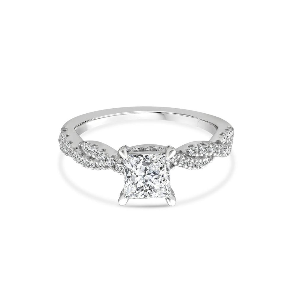 Lab Grown Diamond Princess-Cut Engagement Ring in 10K White Gold (1 ct. tw.) – Image 1 of 3