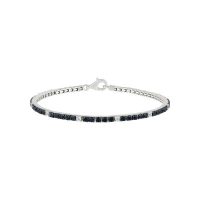 Black and White Diamond Tennis Bracelet in Sterling Silver (3 ct. tw.)