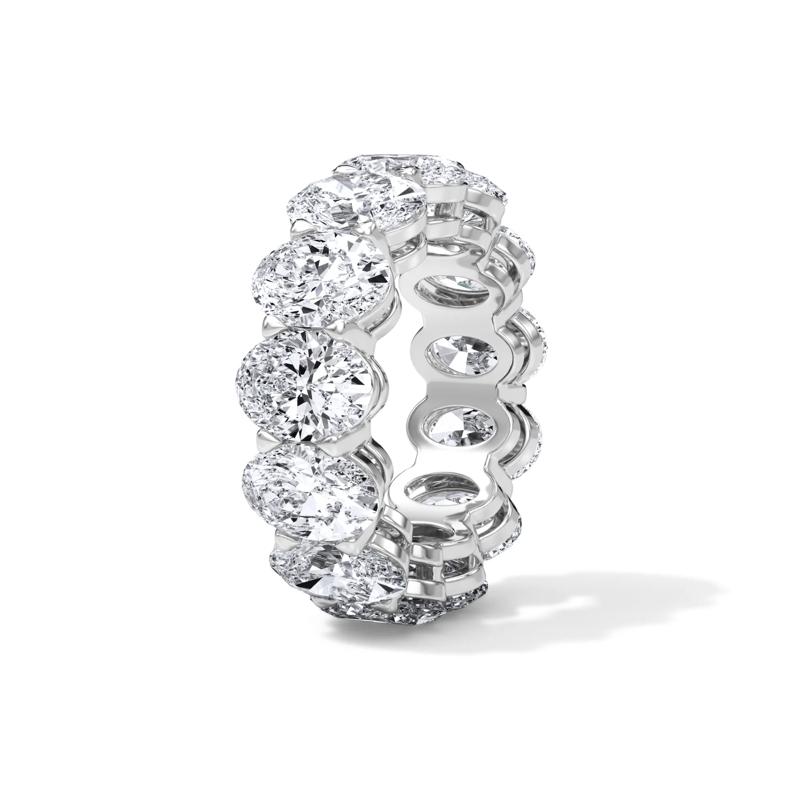 Lab Grown Diamond Oval Eternity Band in 18K White Gold &#40;13 ct. tw.&#41; – Image 3 of 4