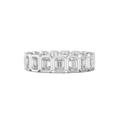 Emerald-Cut Lab Grown Diamond Bezel-Set Eternity Band