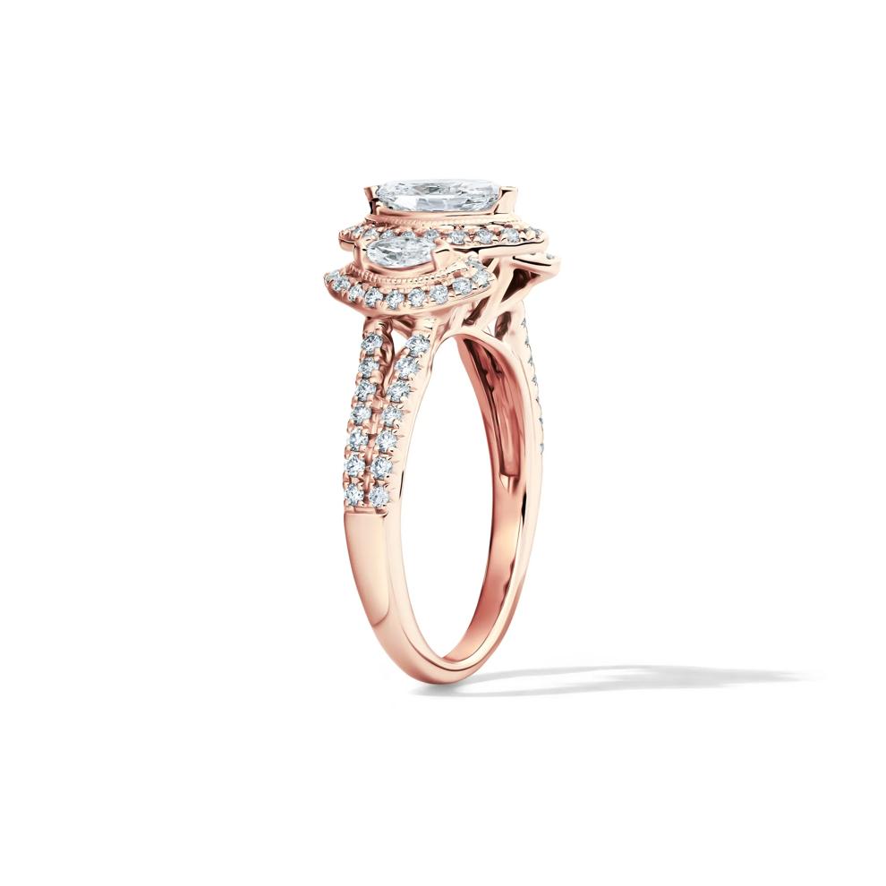Lab Grown Diamond Marquise Engagement Ring in 10K Rose Gold (1 ct. tw.) – Image 3 of 4