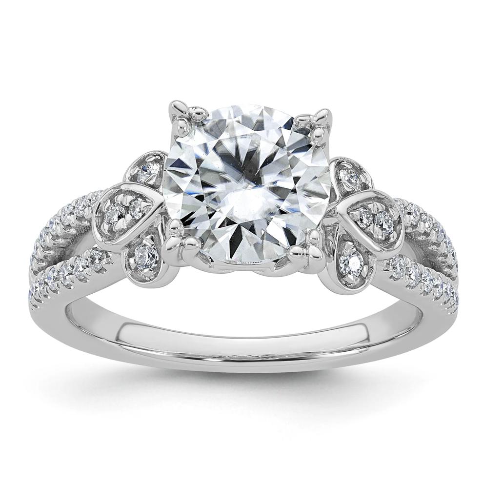 Lab-Created Moissanite Ornate Ring in 10K White Gold (2 1/4 ct. dew) – Image 1 of 3