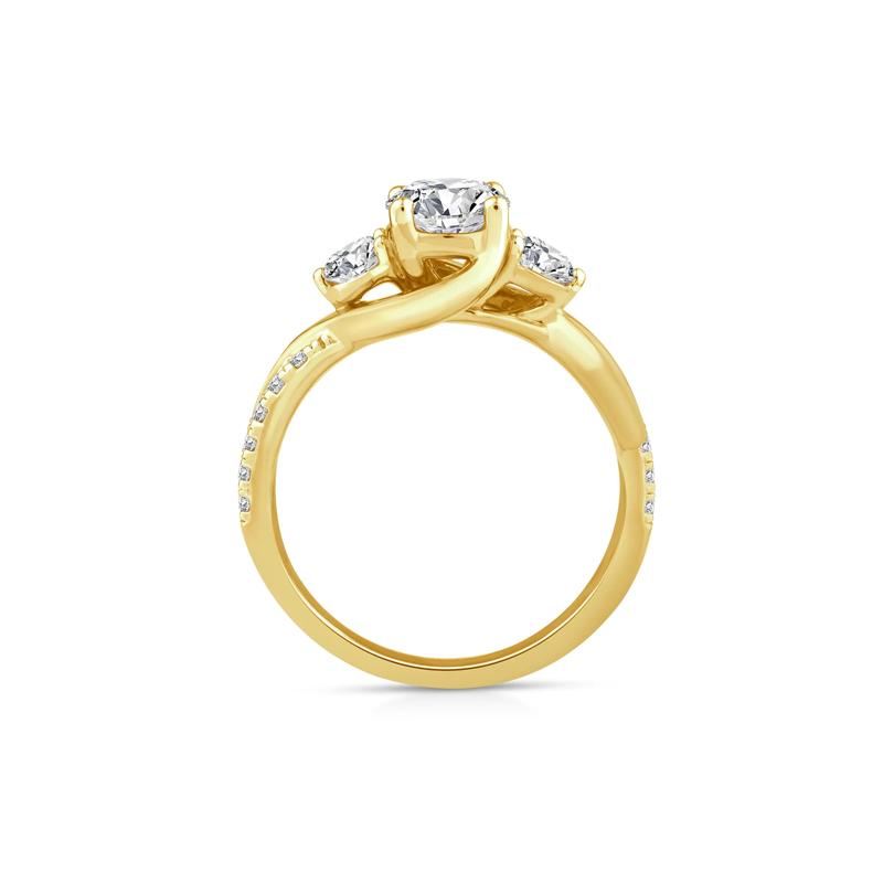 Lab Grown Diamond Three-Stone Ring in 10K Yellow Gold &#40;1 1/2 ct. tw.&#41; – Image 2 of 3