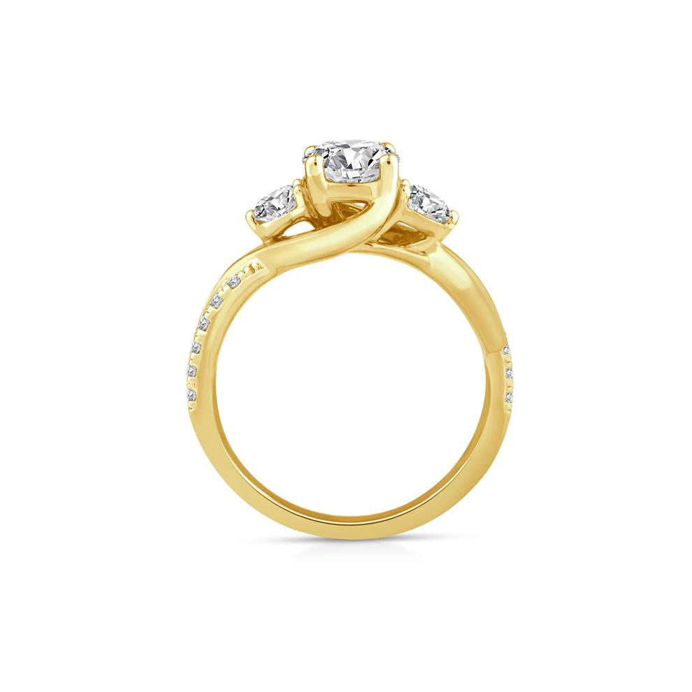 Lab Grown Diamond Three-Stone Ring in 10K Yellow Gold (1 1/2 ct. tw.) – Image 2 of 3