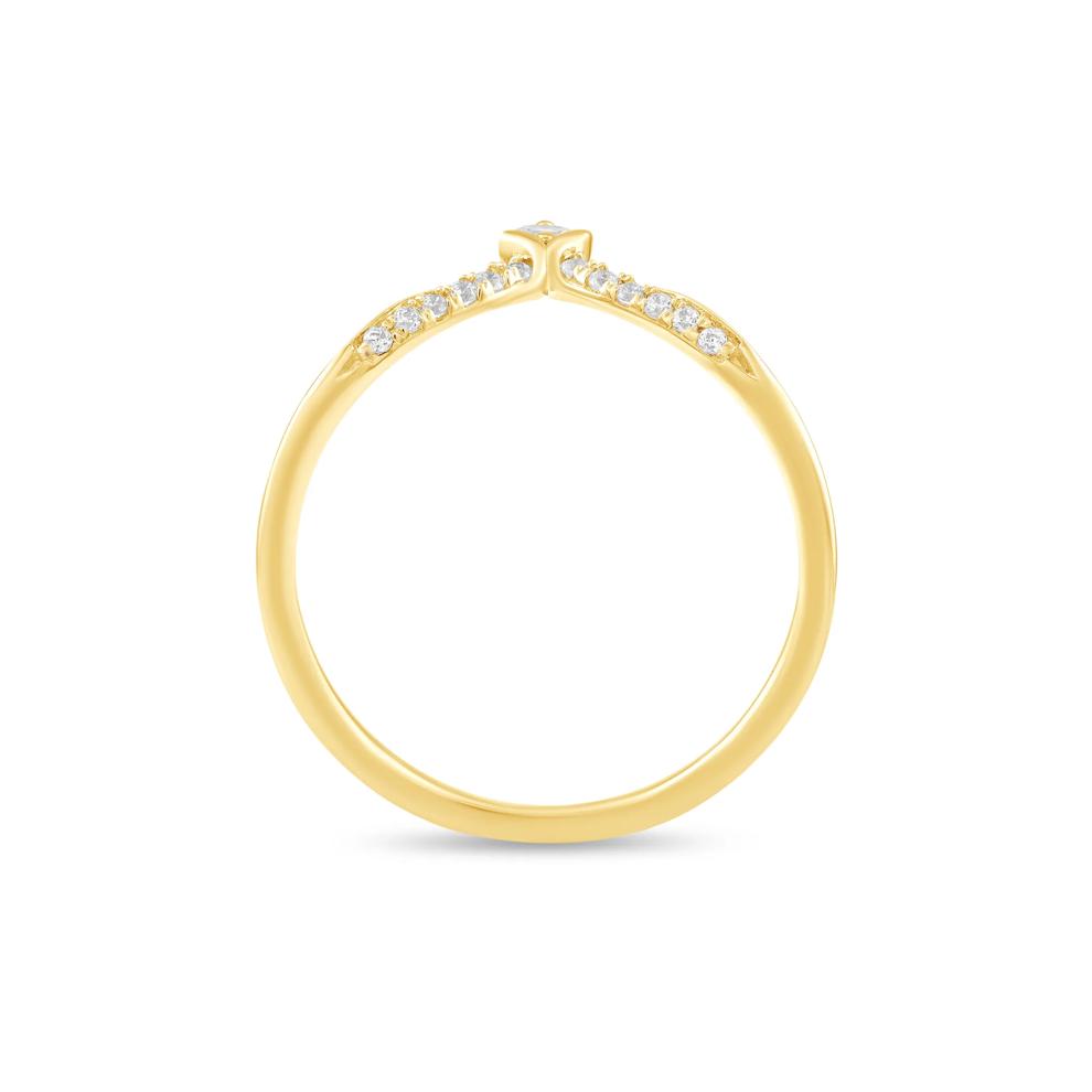 Diamond Contour Band in 10K Yellow Gold (1/7 ct. tw.) – Image 2 of 4