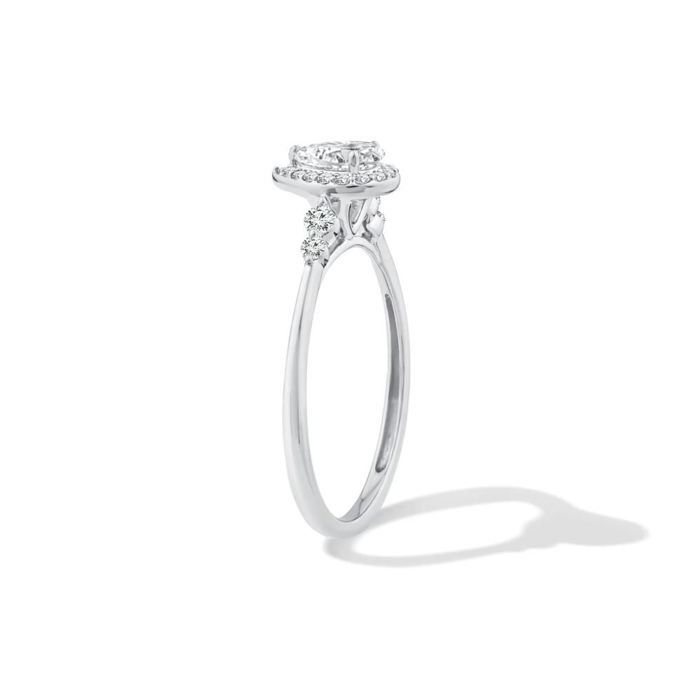 Lab Grown Diamond Pear-Shaped Halo Center Promise Ring in 10K White Gold (1/2 ct. tw.) – Image 3 of 4