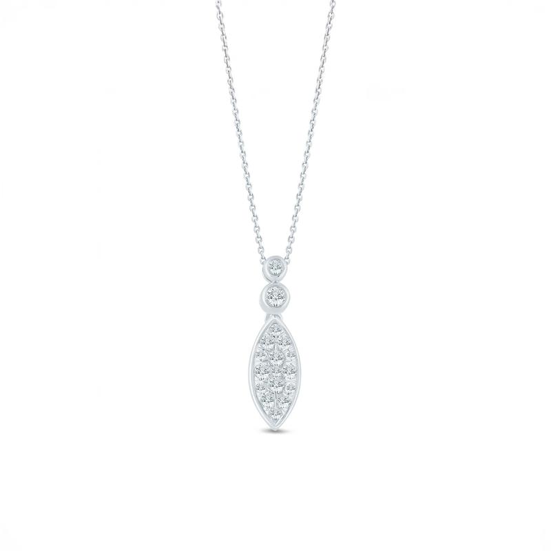 Diamond Pendant in 10K White Gold &#40;1/5 ct. tw.&#41; – Image 1 of 3