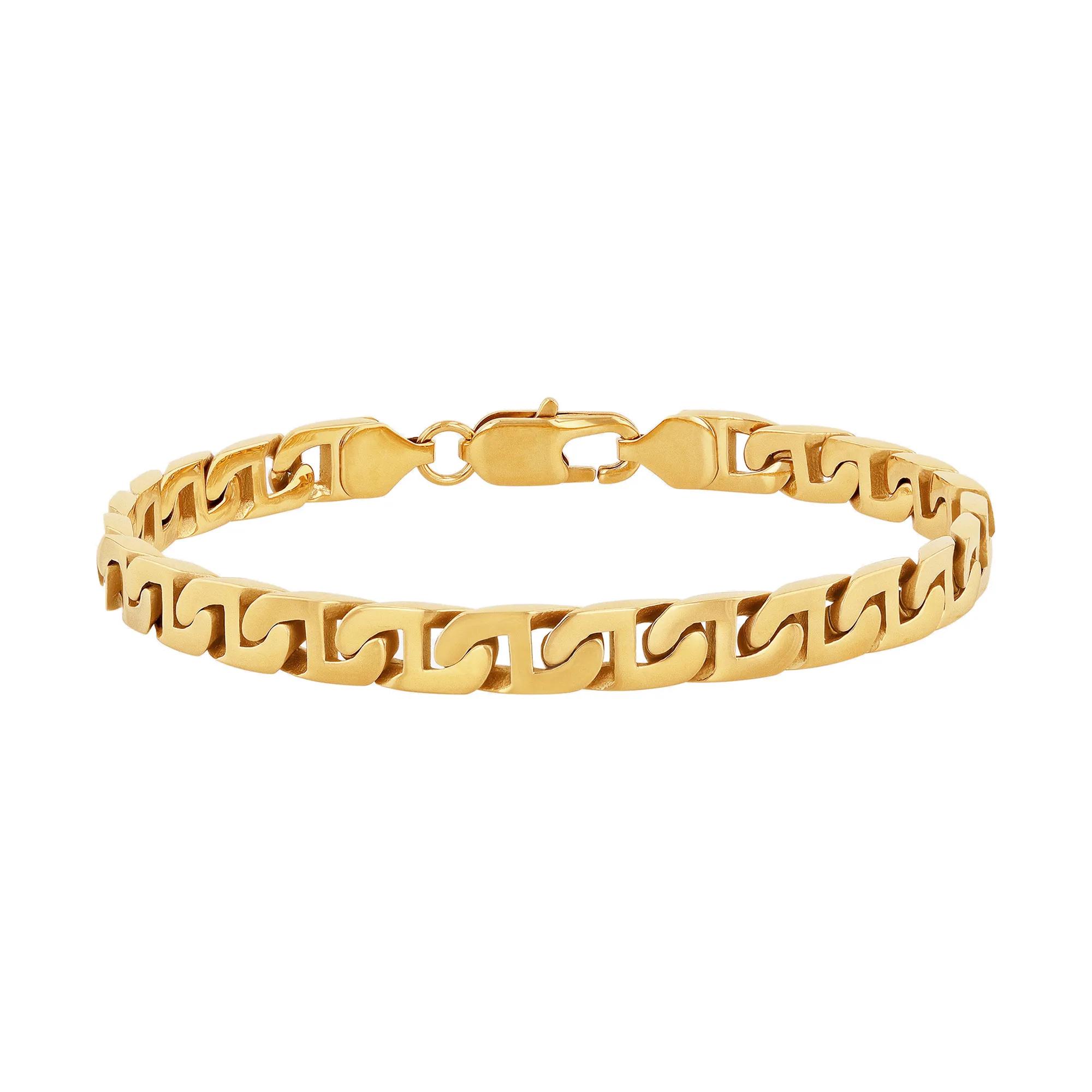 Flat Mariner Link Bracelet in Yellow Ion-Plated Stainless Steel