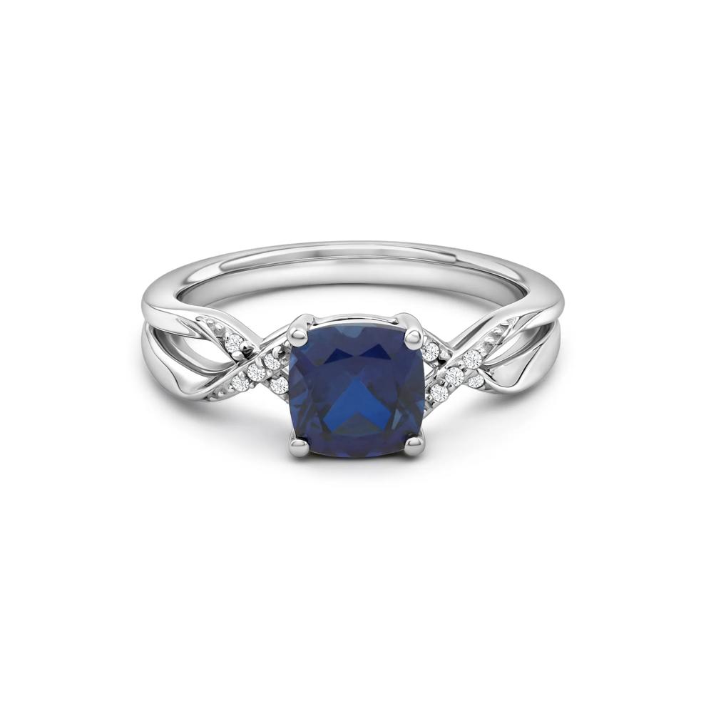 Lab-Created Blue Sapphire &amp; Diamond Accent Pendant, Earrings, &amp; Ring Boxed Set in Sterling Silver – Image 2 of 11