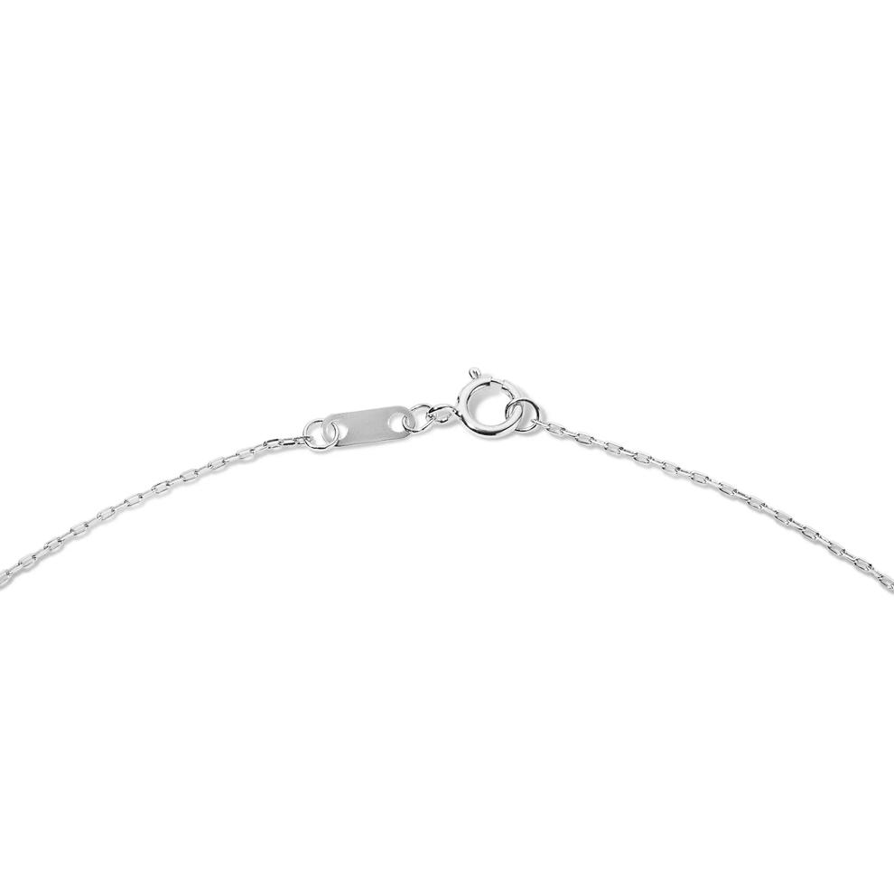 Montana Blue Sapphire &amp; Diamond Accent Halo Pendant Necklace in 10K White Gold – Image 2 of 4