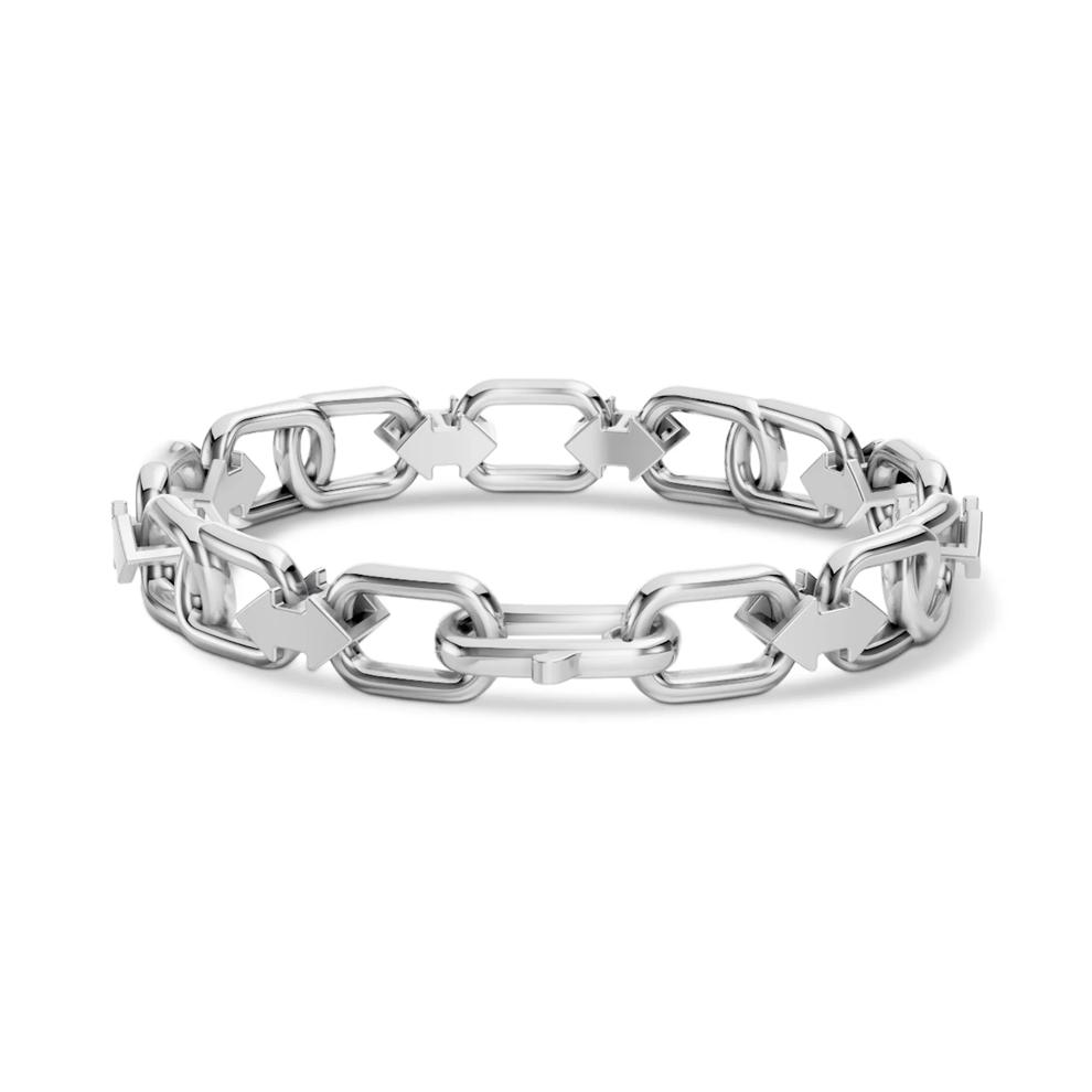 Men's Lab Grown Diamond Accent Toggle Link Bracelet in Sterling Silver, 8" – Image 2 of 2