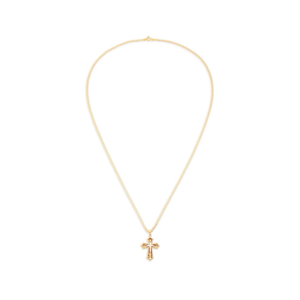 Cross Pendant Necklace in 10K Yellow Gold – Image 2 of 4
