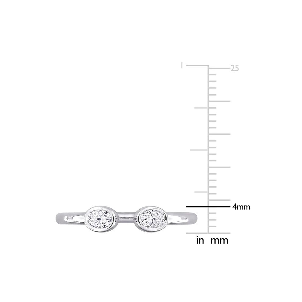 Lab-Created Moissanite Oval Bezel Open Band in Sterling Silver – Image 7 of 7