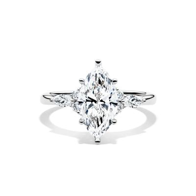 Lab Grown Diamond Marquise-Cut Engagement Ring in 14K Gold