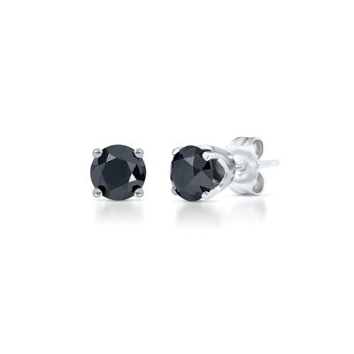 2 ct. tw. Black Diamond Stud Earrings in 14K White Gold