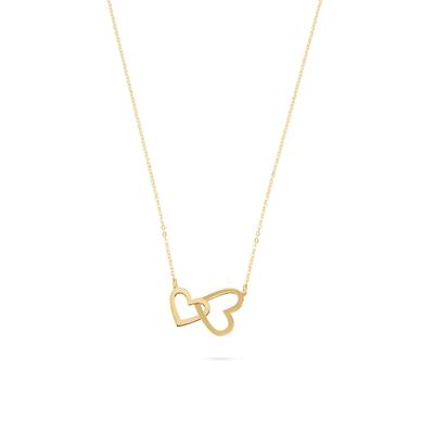 Interlocking Heart Pendant Necklace in 10K Yellow Gold