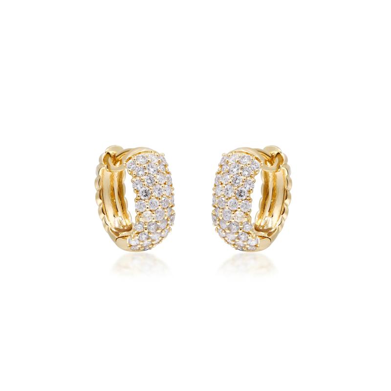 Diamond Reversible Hoop Earrings in 10K Yellow Gold &#40;1 ct. tw.&#41; – Image 3 of 3