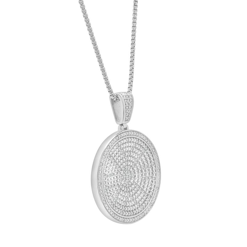Men&rsquo;s Diamond Circle Pendant in Sterling Silver &#40;1/2 ct. tw.&#41; – Image 4 of 4