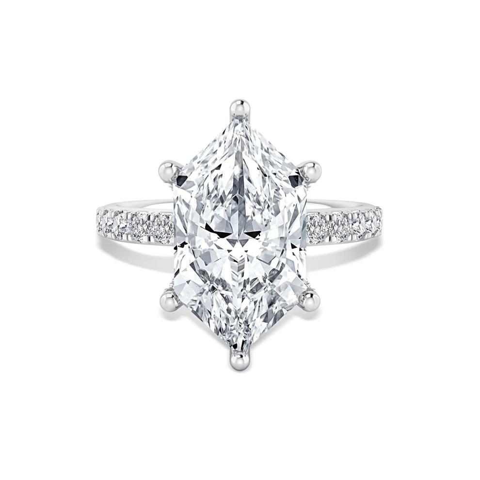 Lab Grown Diamond Dutch Marquise Engagement Ring in 14K White Gold (3 1/2 ct. tw.) – Image 1 of 4