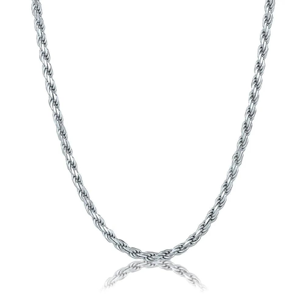 Diamond Cut Rope Chain in Sterling Silver, 24" – Image 1 of 2