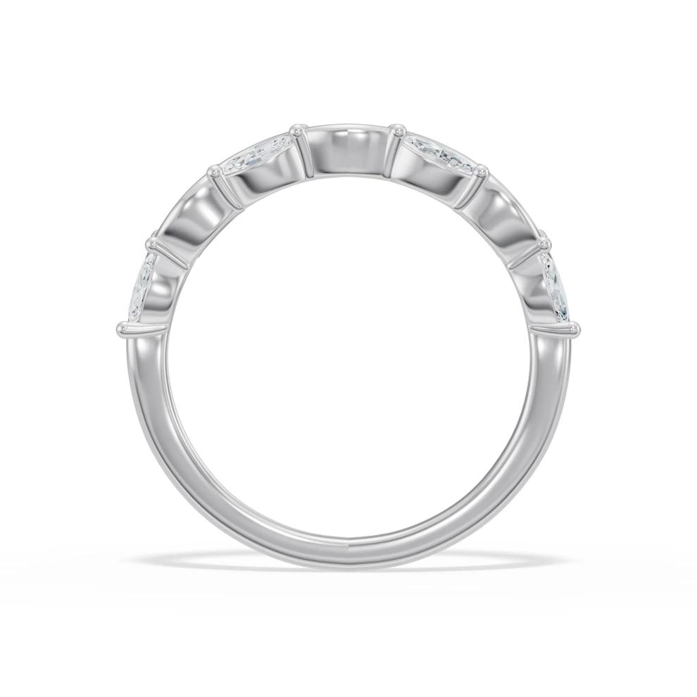 Lab Grown Diamond Marquise Wave Band in 14K White Gold (3/8 ct. tw.) – Image 2 of 4