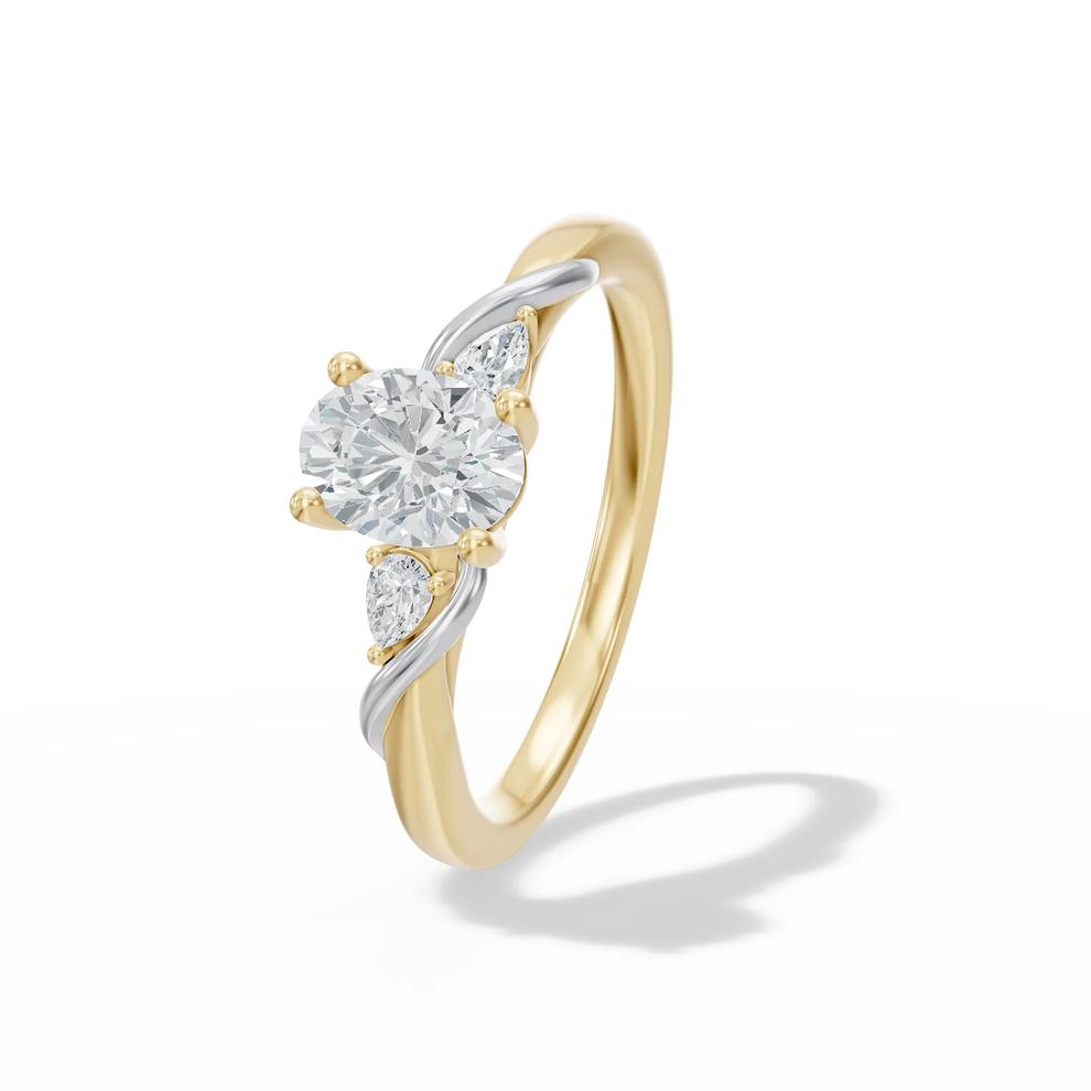 Diamond Oval Engagement Ring in 14K Yellow Gold (5/8 ct. tw.) – Image 4 of 4